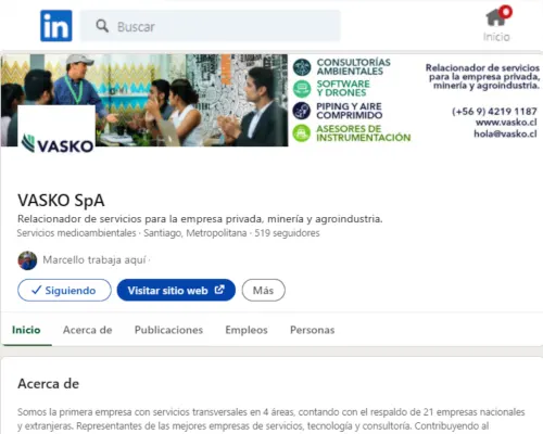 LinkedIn Empresa, de Vasko